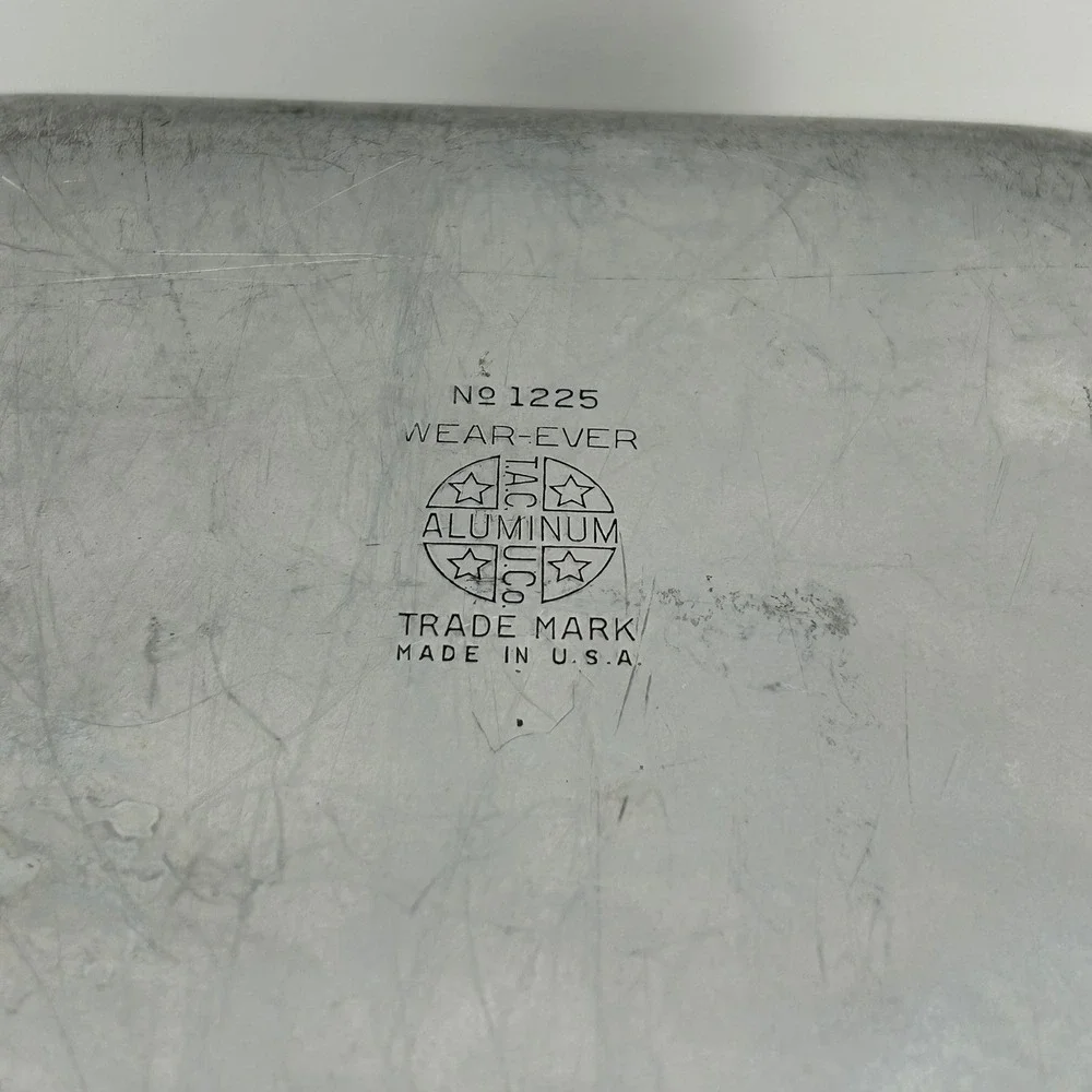 Vintage Wear-Ever Aluminum Roaster Pan No 1225 Large Rectangular Lid USA Made